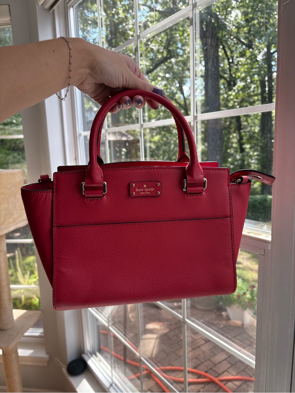 kate spade grove street small lana red satchel purse